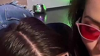 Hardcore Afterparty Deepthroat in FFM Threesome POV - Two Hot Brunettes Ends up in Hot Blowjob and Handjob
