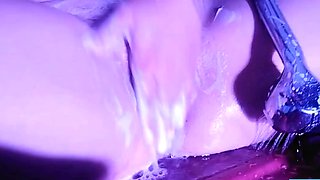 Rich British BBW preps her vagina for steamy sex session.