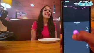 Public Orgasm Show with Alexa Payne and Interactive Toy during Lunch!