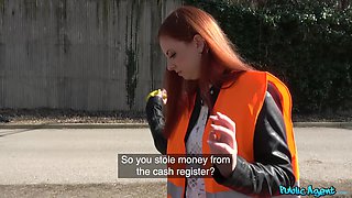 Bad Redhead Teen Bends Over For Cash