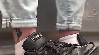 Curvy Brunette Going to the Toilet Four Times