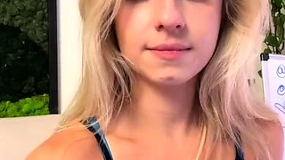 Blonde teen Sierras first erotic masturbation video