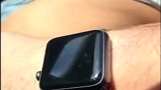 Sweet Latina blowjob and creampie in car