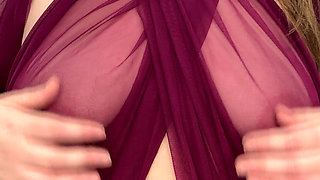 BBW MILF in Lingerie Fucks Self with Rainbow Dildo - Kinky Katie