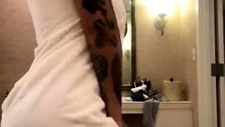 Wifey - big black ass and big fake tits - tattooed ebony