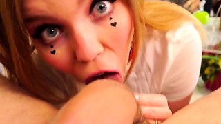 Babe takes a big cock between her boobs