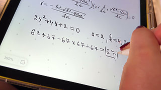 College Girl 67 Six-seven - Teasing Him Under the Desk During Math. Cum on Wristwatch