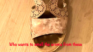 Stinky Shoe Foot Fetish with Mature British Granny in LBD & Heels - Big Natural Tits Amateur Homemade