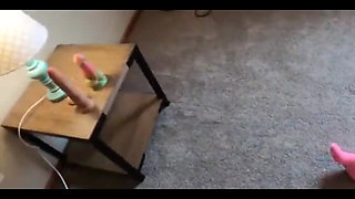 Teen Plays with Stepmom's Dildo and Gets Fucked by Stepfather