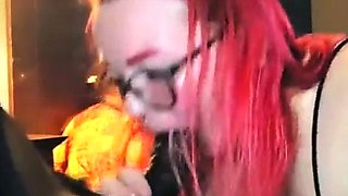 Amateur deepthroat blowjob and handjob at home