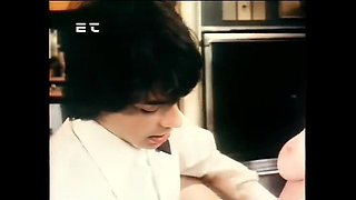 Waiter Bangs Sexy Brunette With Bushy Hairy Pussy