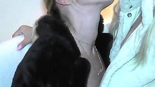 2 Naughty Blonde Sluts in Boots and Fur Coat!!