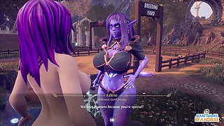 Huge futanari gives an epic cumshot in her mouth