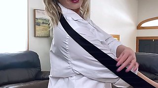 Dirty Blonde Mommy Big Boobs Smokes Masturbate