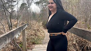 BBC Pounds Chubby Big-Tits in Outdoor Flashing