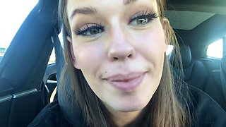 Homemade video of Madi pleasuring her pussy in the car - HD