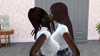 Anime porn, lesbian seduction, lesbian tribing