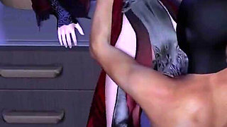 Beauty Cyber Goddess with Forbidden Curves - 3D Animation