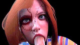Female Chucky Wants To Play Blowjob - Cult Of Chucky Parody