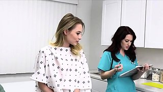Doctor fucks patient and nurse on the table
