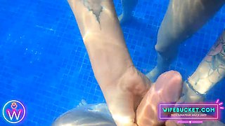 Horny Pool Boy Pounds Steamy Stepsisters Dripping Wet Body in Sexy Bikini Underwater During Wild