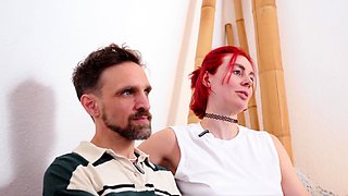 Dominant Muriel La Roja Rides Sub Guy While Being Bondaged
