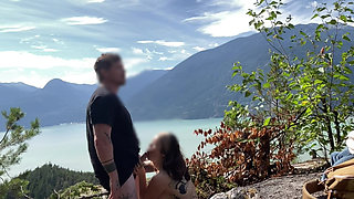 Lone hiker Public fuck outdoors