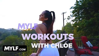 Mylf - fitness stunner helps dude to get in form with some perspiring nude exercise On The Couch