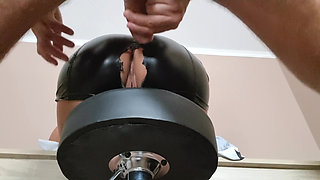 Fucked her in tight leather hotpants