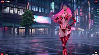 Sensual Cyberpunk Girl in Punk Style - Multiple Hot Scenes