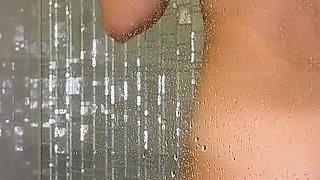 Hot Bitch Fucks Dildo in the Shower