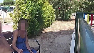 Extreme Dogging! Risky Blowjob with Teacher on Public Bench! - Misscreamy