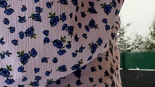 Girl Masturbates and Pees in the Garden