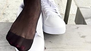 Maitresse Madelines solo foot fetish POV