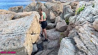 Amateur Spanish Cutie Carol Vega Sloppy Outdoor Blowjob Risk Getting Caught Facial