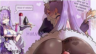 Maid Keqing Serves Her Dear Master Aether Her Soft Thicc Thighs {genshin Hentai Animation}