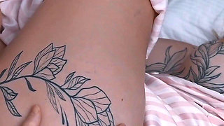 Oops... Step Son Cums Inside in Blindfolded Step Mom While Husband Showering at Next Door!