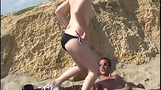 Brunette Takes Cock in Her Ass at the Beach