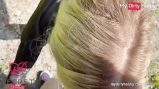 MyDirtyHobby - Cute blonde babe has her first outdoor fuck