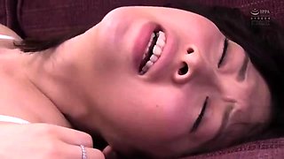 Charming Oriental housewife getting dominated by two boys