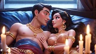 Carter Miles Stars in Bedroom Cartoon Compilation: Gold Ornaments Adorn Sensual Animated Passion and Lovers
