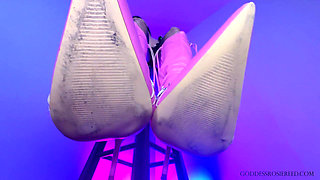Bratty Pink Boots Tease- Ebony Femdom Goddess Rosie Reed Boot Domination Humiliation Mind Fuck