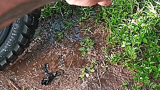 Washing the Motorcycle My Boss Interrupts Me and Fucks My Ass