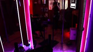 dominatrixvera dungeon session with rubber piggy