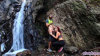 Public Sex In A Waterfall