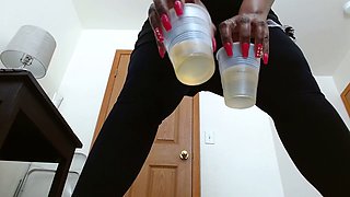 Ebony dominatrix, black domination, ebony pee