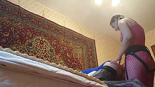 TS Sissy Slave Fucked by Anastasia Mistress Strap-On