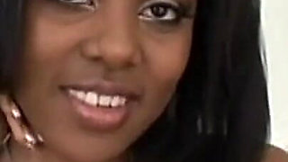 Black Slut in Fishnet Stockings and Big Tits Fucked by a Huge Black Cock
