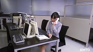 Impressive office fuck for a new Japanese secretary moody to make her boss feel great