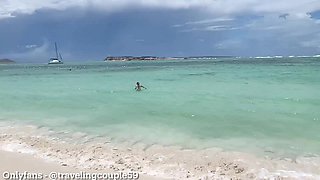 Wife Fucks a Random Fit Guy on Nudist Beach While Hubby Is Recording, Slut Wife Getting Fucked on Nudist Beach by Stranger